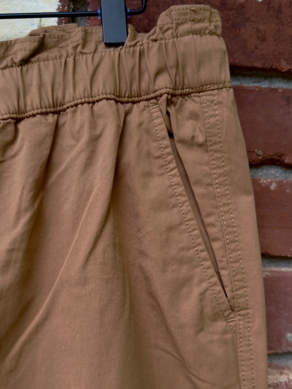 Loft Wide-Leg Drawstring Pants in Camel - Picture 5 of 8